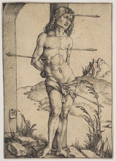 Heiliger Sebastian an die Säule gebunden von Albrecht Dürer