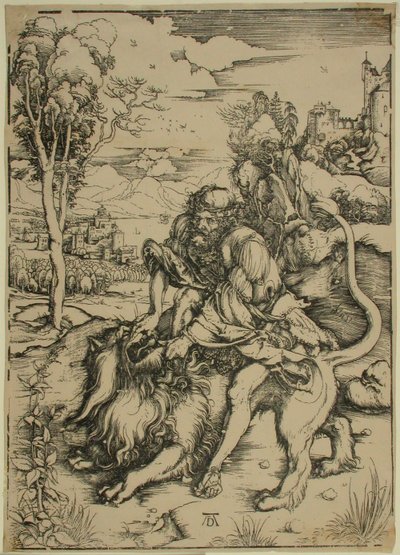 Samson kämpft mit dem Löwen von Albrecht Dürer