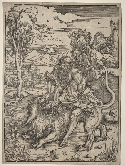 Samson tötet den Löwen von Albrecht Dürer