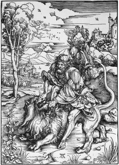 Samson tötet den Löwen von Albrecht Dürer