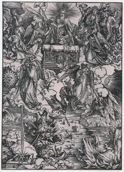 Sieben Posaunenengel, VI. Figur, Blatt 8 der Folge "Die Apokalypse" von Albrecht Dürer
