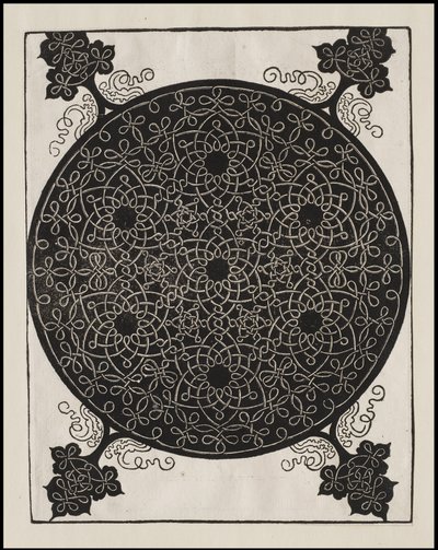 Sechster Knoten, 7 kleine Knotensysteme mit schwarzen Zentren, ca. 1506 von Albrecht Dürer