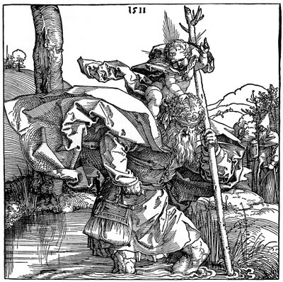 St. Christophorus trägt das Christuskind, 1511, 1936 von Albrecht Dürer