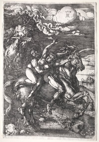 Die Entführung auf einem Einhorn von Albrecht Dürer