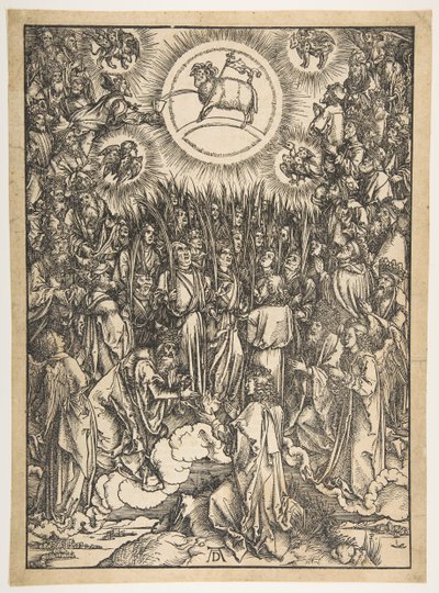 Die Anbetung des Lammes, aus Die Apokalypse, Lateinische Ausgabe, 1511 von Albrecht Dürer