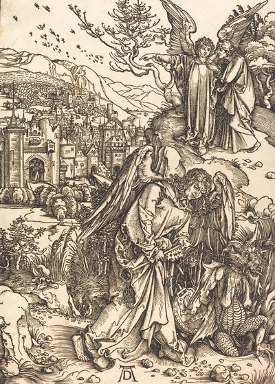 Der Engel mit dem Schlüssel zum Abgrund von Albrecht Dürer