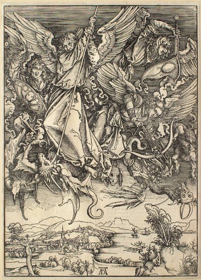 Die Apokalypse: Der heilige Michael kämpft gegen den Drachen von Albrecht Dürer