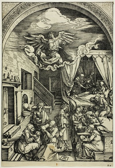 Die Geburt der Jungfrau, aus Das Leben der Jungfrau von Albrecht Dürer