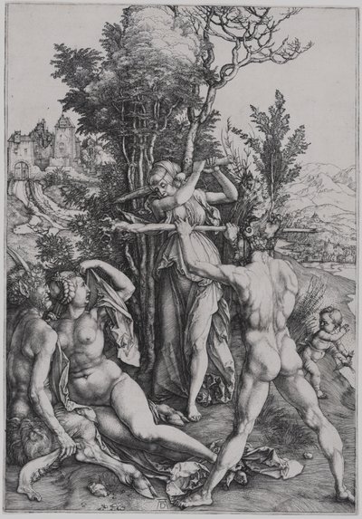Der Kampf der Tugend und des Vergnügens in Anwesenheit von Herkules (Herkules am Scheideweg) von Albrecht Dürer