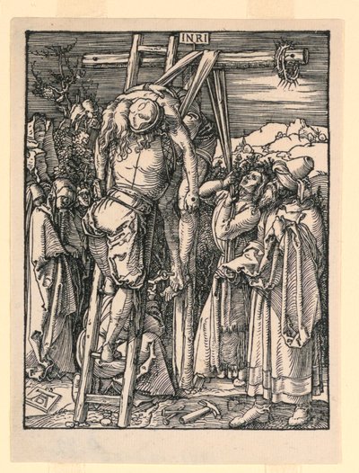 Die Kreuzabnahme (Die Grablegung), aus der Serie Die kleine Passion von Albrecht Dürer