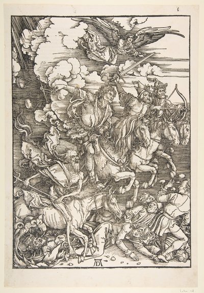 Die vier Reiter, aus der Apokalypse, lateinische Ausgabe, 1511, ca. 1511 von Albrecht Dürer