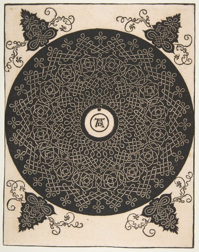 Der vierte Knoten. Verschlungener Rundel mit einem runden Medaillon in der Mitte, nach 1528 von Albrecht Dürer