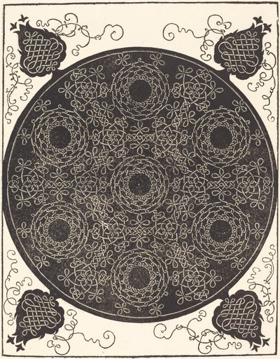 Der vierte Knoten, der sieben kreisförmige Knoten mit schwarzen Zentren kombiniert von Albrecht Dürer