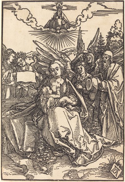 Die Heilige Familie mit fünf Engeln von Albrecht Dürer