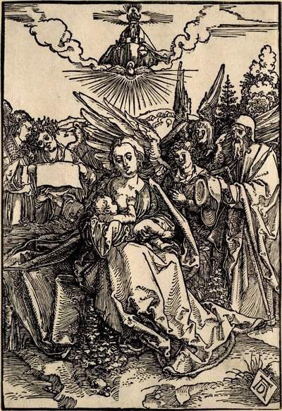 Die Heilige Familie mit fünf Engeln von Albrecht Dürer