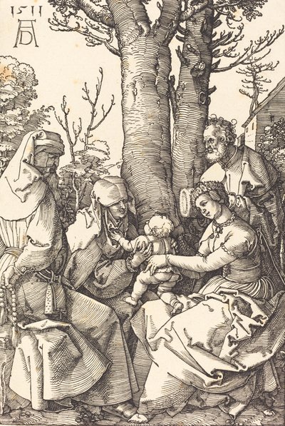 Die Heilige Familie mit Joachim und Anna unter einem Baum, 1511 von Albrecht Dürer