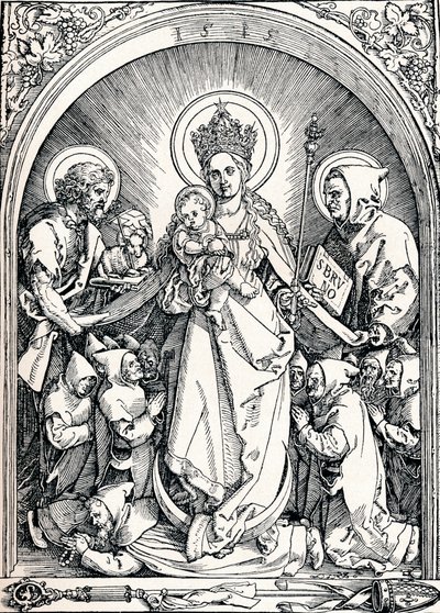 Die Madonna mit den Kartäusermönchen, Johannes dem Täufer und Bruno, 1515 von Albrecht Dürer
