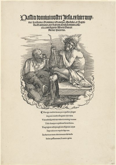 Der Mann der Schmerzen von einem Soldaten verspottet von Albrecht Dürer