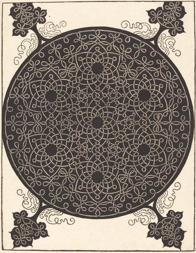 Der sechste Knoten (Kombination von sieben kleinen Knotensystemen mit schwarzen Zentren) von Albrecht Dürer
