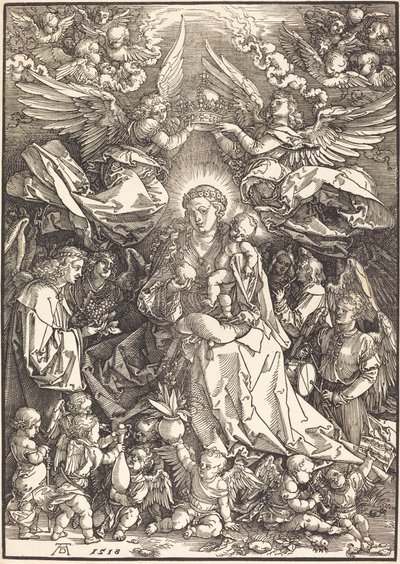 Die Jungfrau umgeben von vielen Engeln von Albrecht Dürer