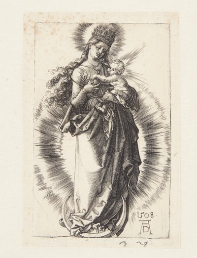 Die Jungfrau auf der Mondsichel mit einer Krone aus Sternen von Albrecht Dürer