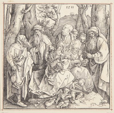 Die heilige Verwandtschaft mit Engeln von Albrecht Dürer