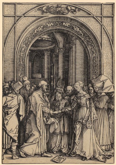 Verlobung Mariens, Blatt 7 der Folge "Das Marienleben" von Albrecht Dürer