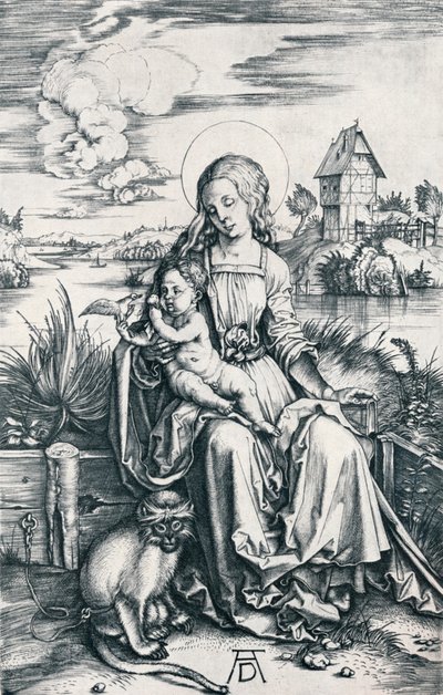 Jungfrau und Kind mit einem Affen, 1506 von Albrecht Dürer