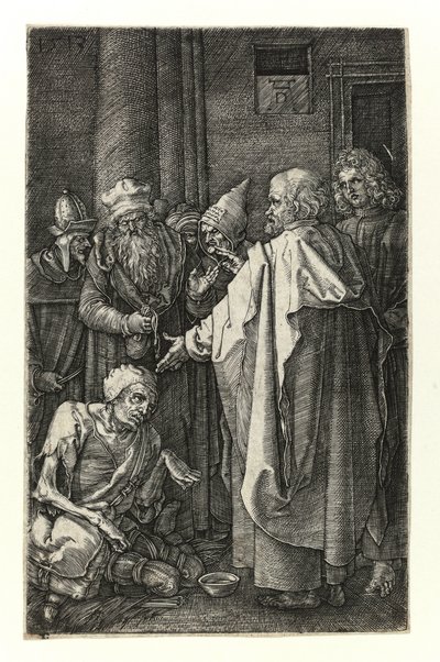 St. Peter und St. Johannes heilen die Krüppel am Tempeltor von Albrecht Dürer