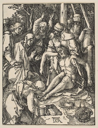 Die Beweinung, aus der Kleinen Passion, ca. 159 von Albrecht Dürer