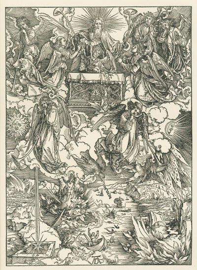 Die sieben Posaunen werden den Engeln gegeben. Die Offenbarung des Johannes von Albrecht Dürer or Duerer