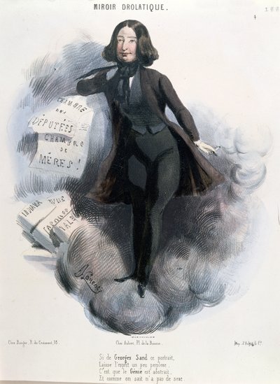 Karikatur von George Sand, ca. 1848 von Alcide Joseph Lorentz