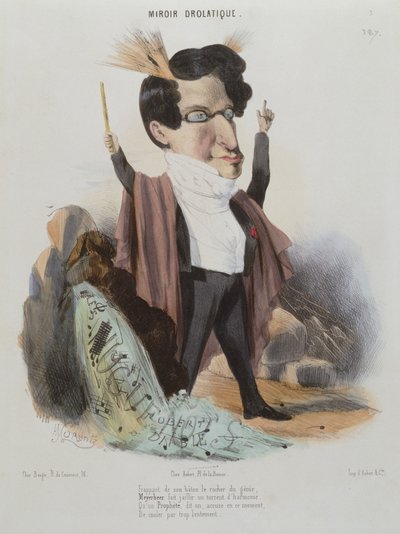 Karikatur von Jakob Meyerbeer (1791-1864), deutscher Komponist von Alcide Joseph Lorentz