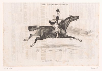 Junger Mann auf galoppierendem Pferd Avoir un domestique, et ne pas l