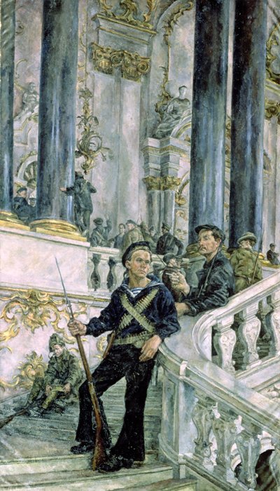 Die Eroberung des Winterpalastes, 7. November 1917 von Aleksandr Aleksandrovich Osmerkin