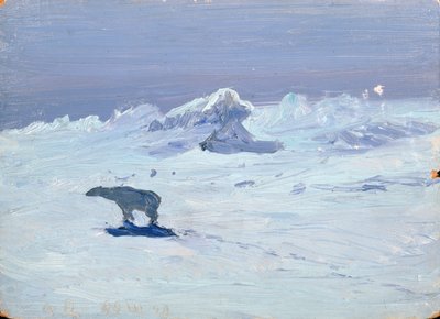 Ein Eisbär jagt in mondheller Nacht, 1899 von Aleksandr Alekseevich Borisov