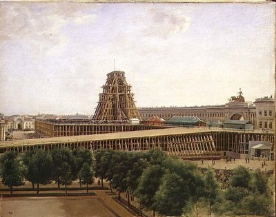 Errichtung der Alexandersäule auf dem Palastplatz von Aleksandr Gavrilovich Denisov