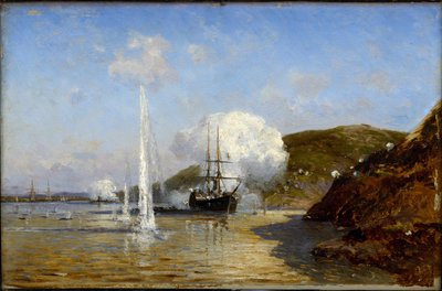 Die Aktion von Nikolai Skrydlov (1844-1918) an der Donau von Aleksei Petrovich Bogolyubov