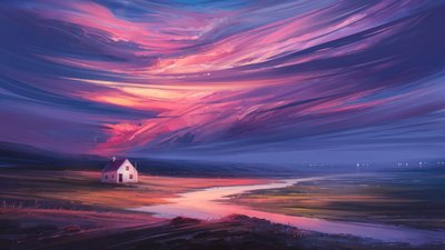 Träumerischer Land Sonnenuntergang von Alena Aenami
