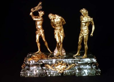 Geißelung Christi, Mitte 17. Jahrhundert (vergoldete Bronze) von Alessandro Algardi