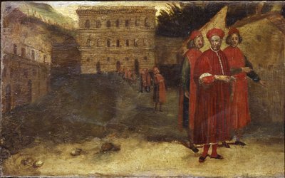 Luca Pitti, italienischer Bankier, vor seinem Palast (Palazzo Pitti) von Alessandro Allori