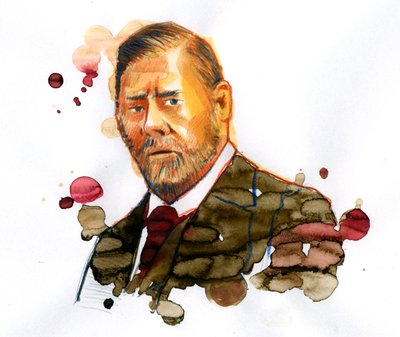 Porträt von Bram Stoker (1847-1912), irischer Schriftsteller, Autor von „Dracula“ von Alessandro Lonati