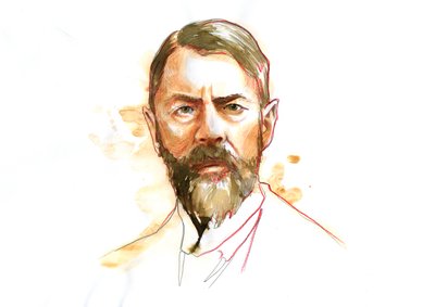 Porträt des deutschen Soziologen Max Weber (1864 - 1920) von Alessandro Lonati