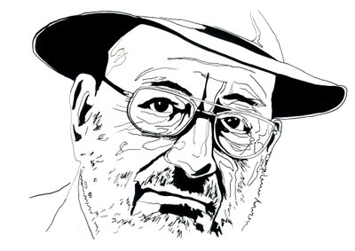 Porträt des italienischen Intellektuellen Umberto Eco (1932-2016) von Alessandro Lonati