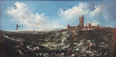 Das Gebet der Mönche am Meer von Alessandro Magnasco