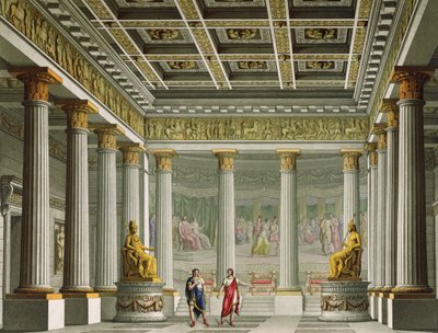 Die Audienzhalle im Palast von Aegistheus, Entwurf für das Ballett 