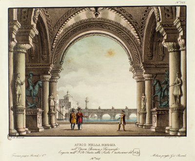 Ansicht des Saals des Königspalastes (Detail) von Alessandro Sanquirico