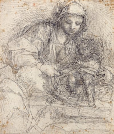 Die Madonna und das Kind mit einem Kartäusermönch von Alessandro Tiarini
