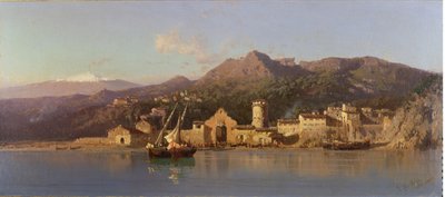 Ansicht von Taormina, Sizilien, mit dem Ätna im Hintergrund, 1868 von Alessandro la Volpe
