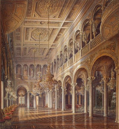Innenräume der Kleinen Eremitage, Der Pavillon-Saal, Mitte des 19. Jahrhunderts von Alexander Chrisophorovich Kolb